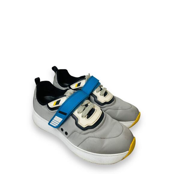 PRADA Sport Grey Nylon And Rubber Strap Lace Up Sneakers Size EU 38.5 US 8. - Picture 2 of 8